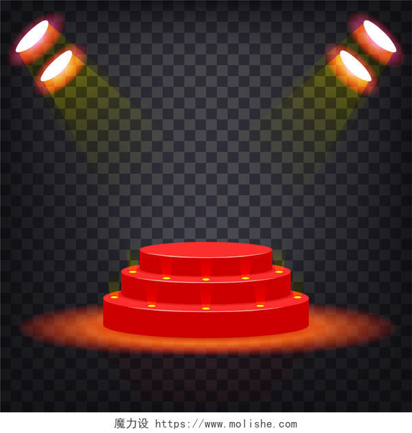 红色舞台灯光效果矢量素材